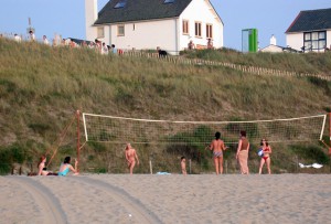 Beach volleyball is great fun on the beach
