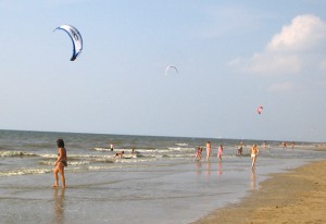 Kitesurfing off Zandvoort beach