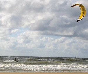 kitesurfing off Zandvoort beach