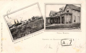 Postcard of Kurhaus & Boulevard and also the Villa Marina. Sent from Zandvoort on 31st July 1900